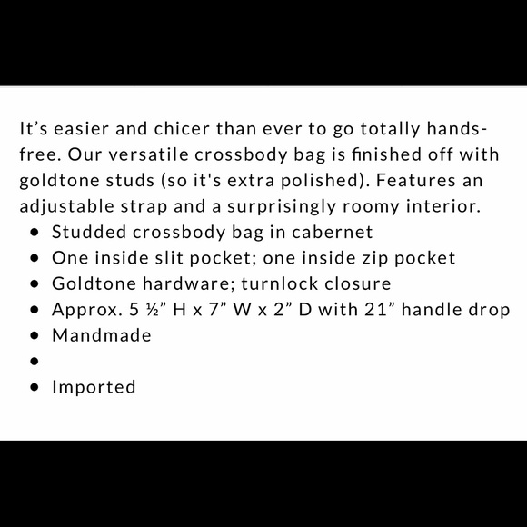 NWT WHBM Studded Crossbody Bag - Picture 3 of 7